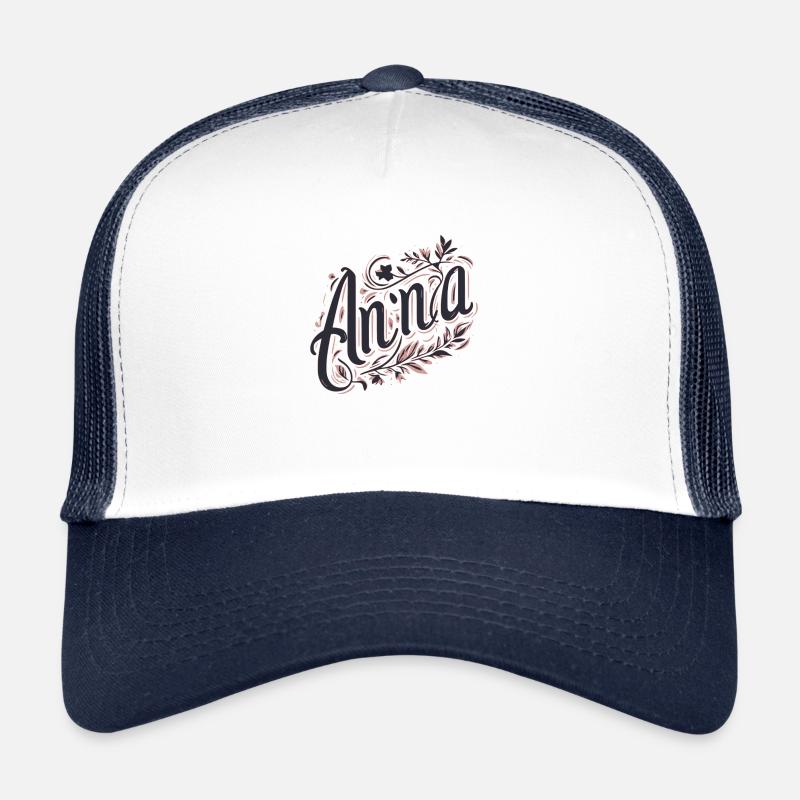 Anna Name Floral Trucker Cap