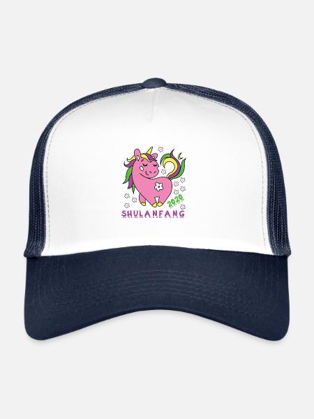 Chemise de retour à la scolarisation des filles, femmes - Casquette trucker  - blanc/marine - Devant