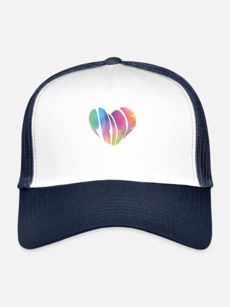 Coeur de la Pride - Casquette trucker  - blanc/marine - Devant