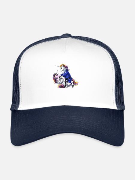 Licornes de Jiu-Jitsu - Casquette trucker  - blanc/marine - Devant