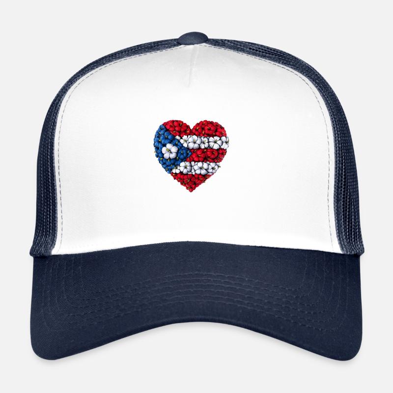 Puerto Rico Blumen Herz Trucker Cap