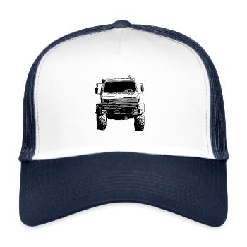 Unimog , Nutzfahrzeug, Lkw, Unimog 406, Traktor - Trucker Cap - Weiß/Navy - Vorne