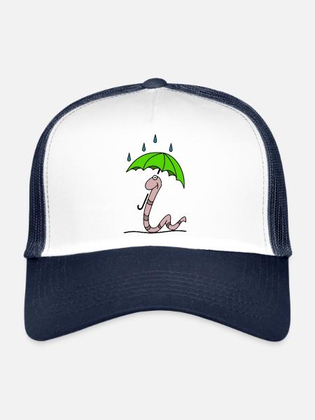 Ver avec parapluie - Casquette trucker  - blanc/marine - Devant