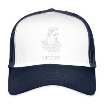 ritratto di Cicerone, disegno tratteggiato, bianco - Trucker Cap - white/navy - Front