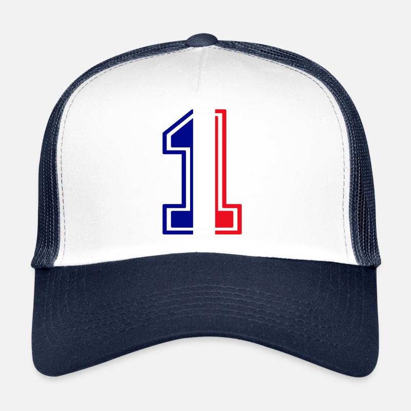 Frankreich Nummer 1 - Trucker Cap - Weiß/Navy