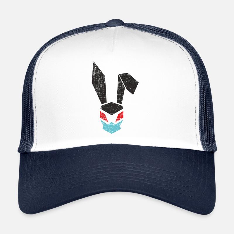 Lapin de Pâques fou avec masque MNS - géométrique Casquette trucker 