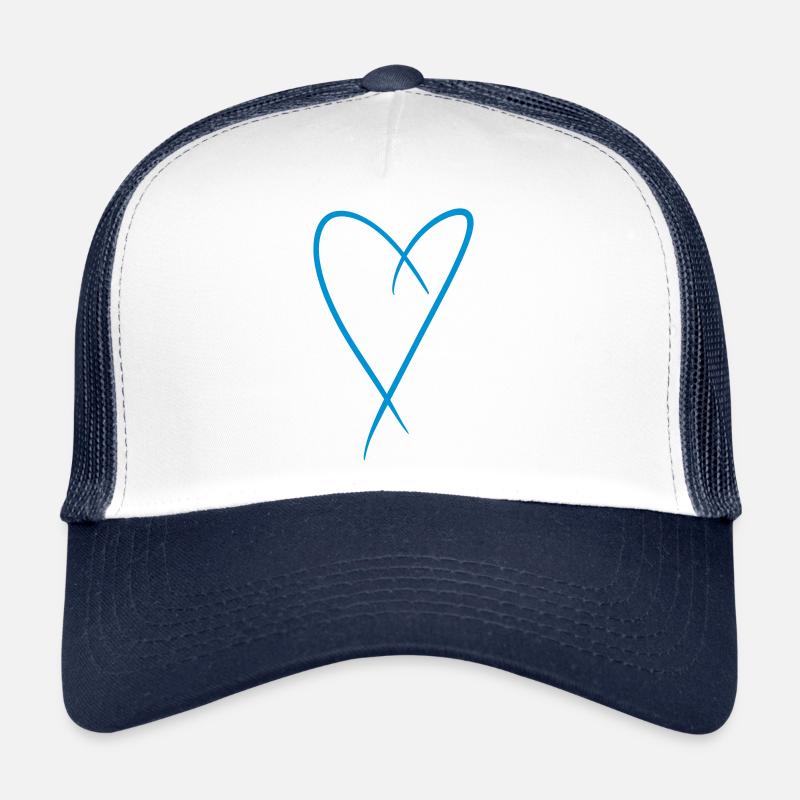 Heart drawn, blue Trucker Cap