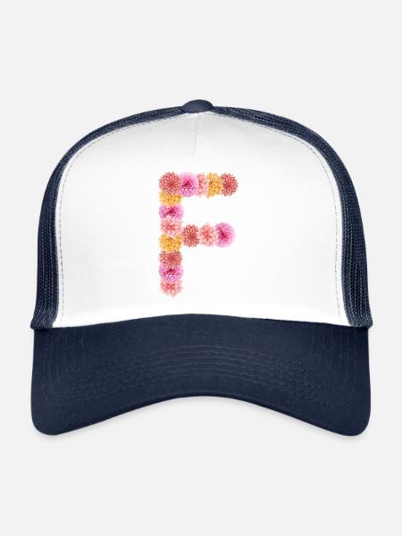 Lettre F de Dalien - Casquette trucker  - blanc/marine - Devant
