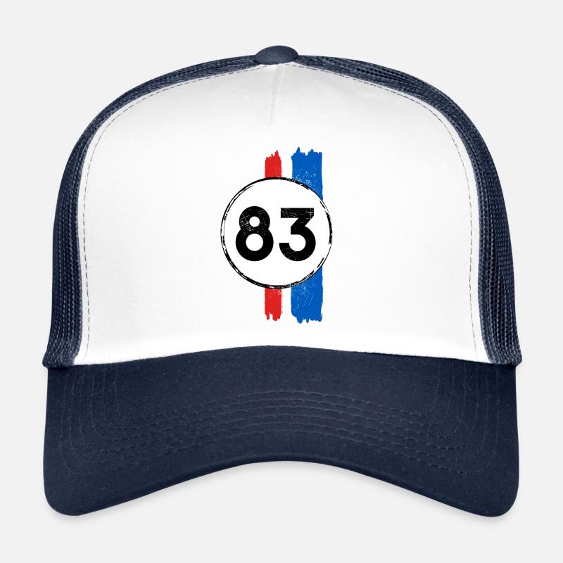 Idée cadeau Vintage '83 - Casquette trucker  - blanc/marine