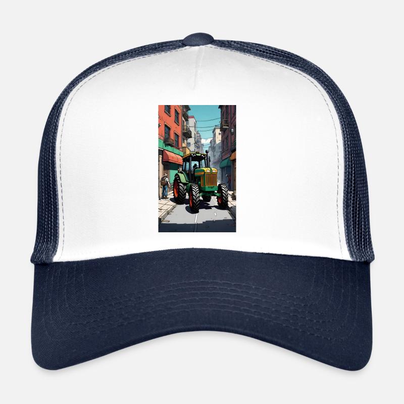 Traktor auf Bauernprotest - Trucker Cap - Weiß/Navy