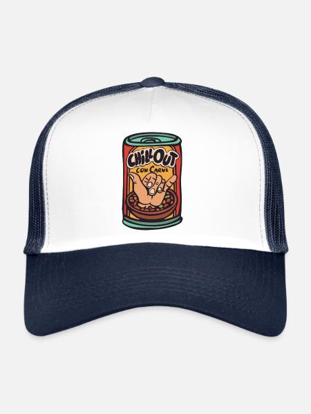 Can of Chill Out Con Carne - Trucker Cap - white/navy - Front
