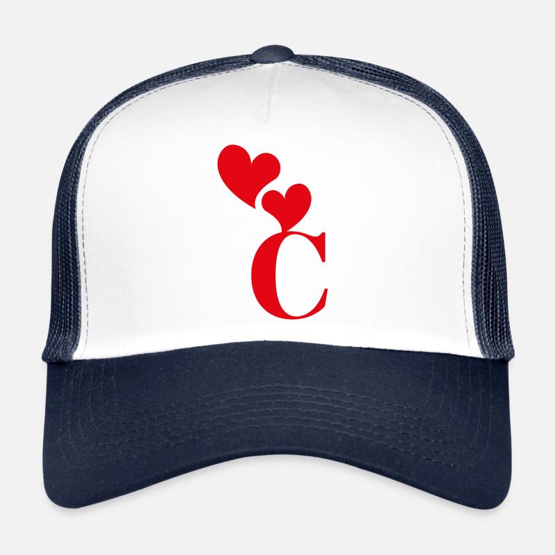 Buchstabe c rotes Herz Trucker Cap