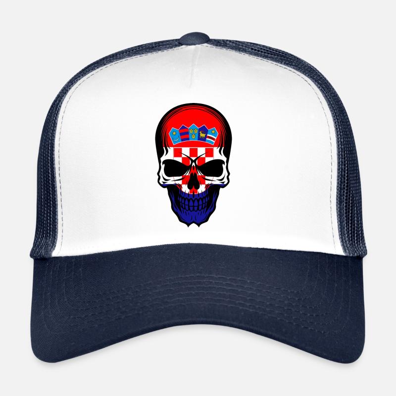 Croatie Crâne Drapeau Croatie Drapeau Croate Casquette trucker 
