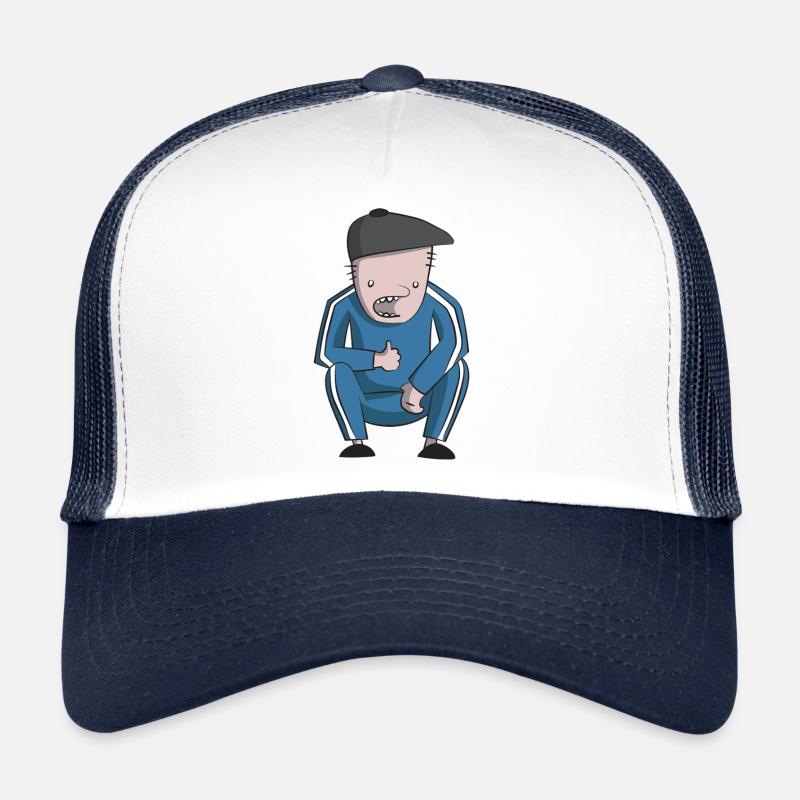 Trainingsanzug / Gopnik - Trucker Cap - Weiß/Navy