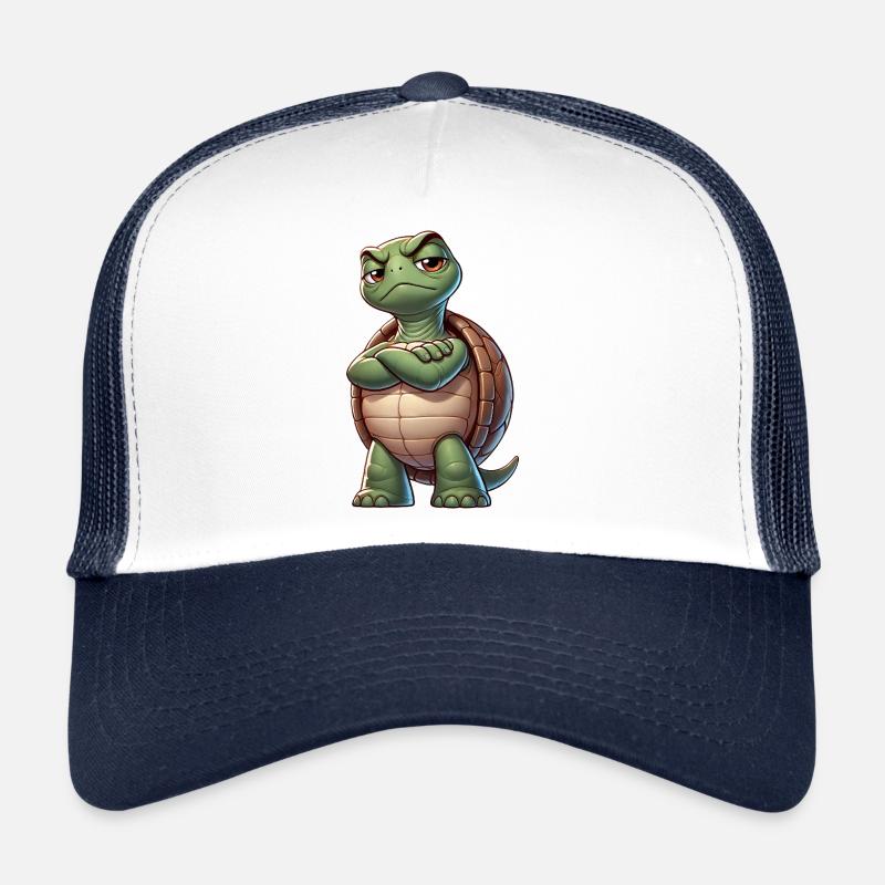 Skeptical Naughty Cartoon Turtle Funny Trucker Cap