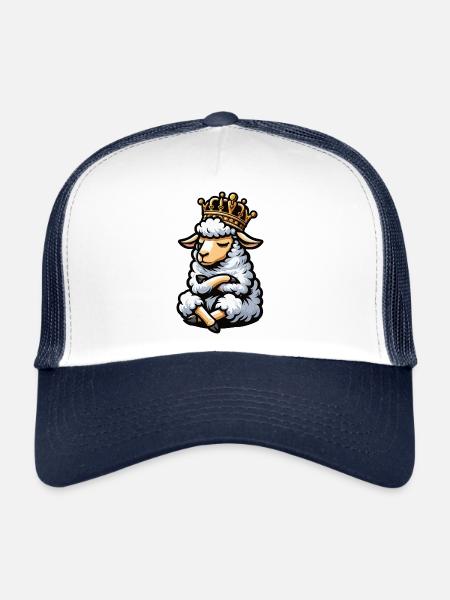Sheep Sheep Shepherd Sheep Keeper Ram - Trucker Cap - white/navy - Front