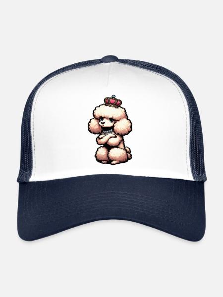 Caniche Caniche Propriétaire Caniche Amoureux Caniche Chien - Casquette trucker  - blanc/marine - Devant