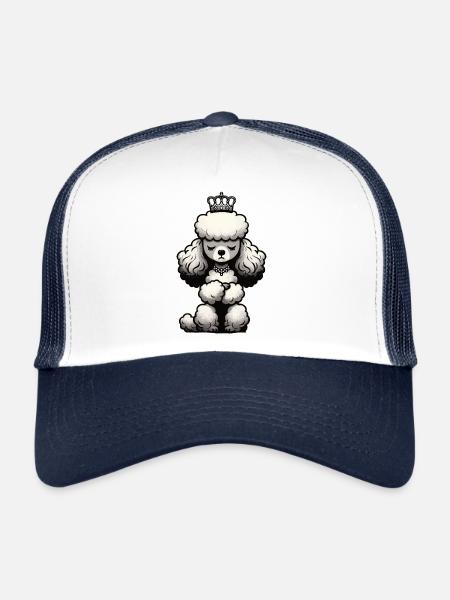 Caniche Caniche Propriétaire Caniche Amoureux Caniche Chien - Casquette trucker  - blanc/marine - Devant