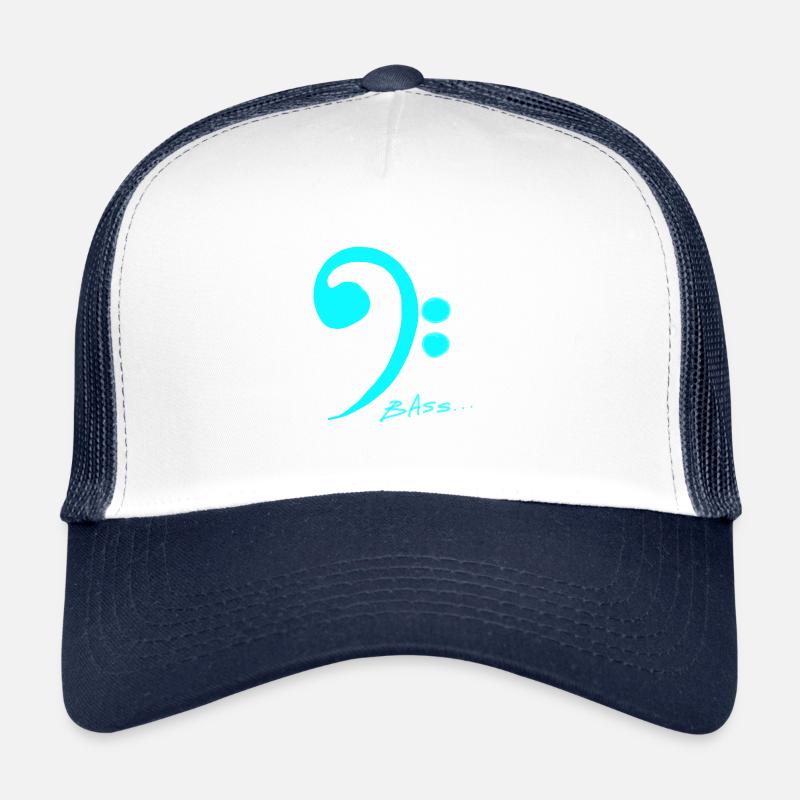 sketch bass clef_blue - Trucker Cap - Weiß/Navy