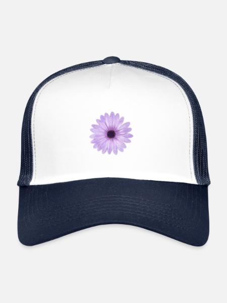 Pink Purple Flower - Trucker Cap - Weiß/Navy - Vorne