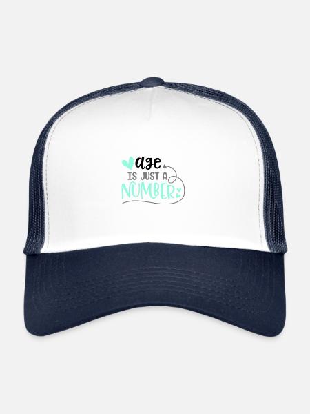Age Just Number Gift Anniversaire - Casquette trucker  - blanc/marine - Devant
