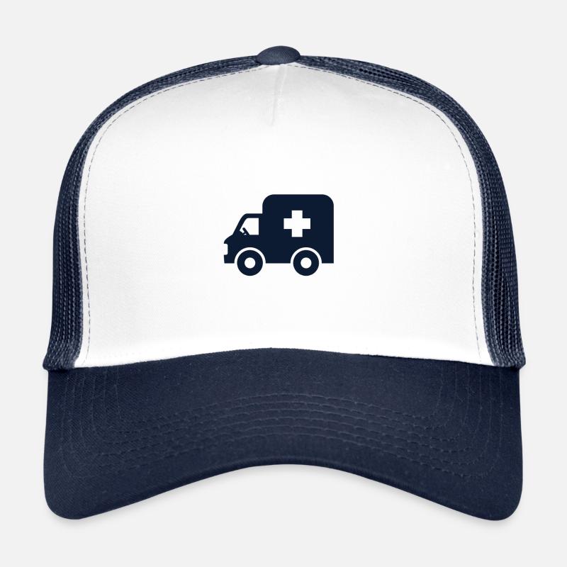 ambulans - Truckerkeps - vit/marinblå