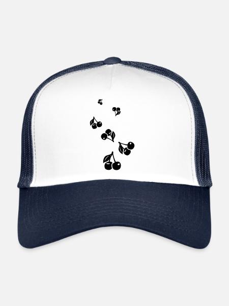 Symbole des cerises - Casquette trucker  - blanc/marine - Devant