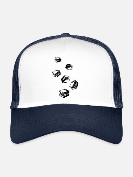 Lire des livres - Casquette trucker  - blanc/marine - Devant