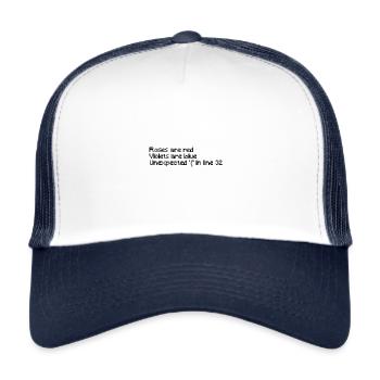 Love Poem Gift Valentine's Day Nerd - Trucker Cap - white/navy - Front