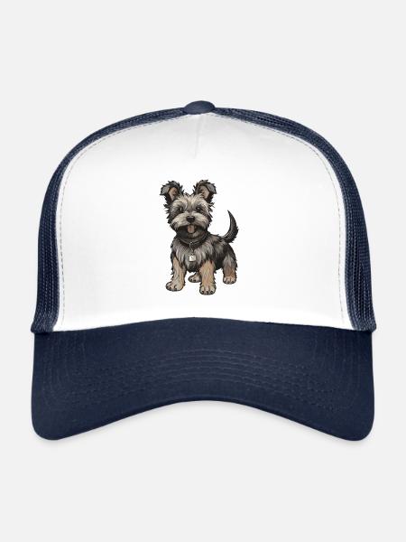 Yorkshire Terrier Dog - Trucker Cap - white/navy - Front