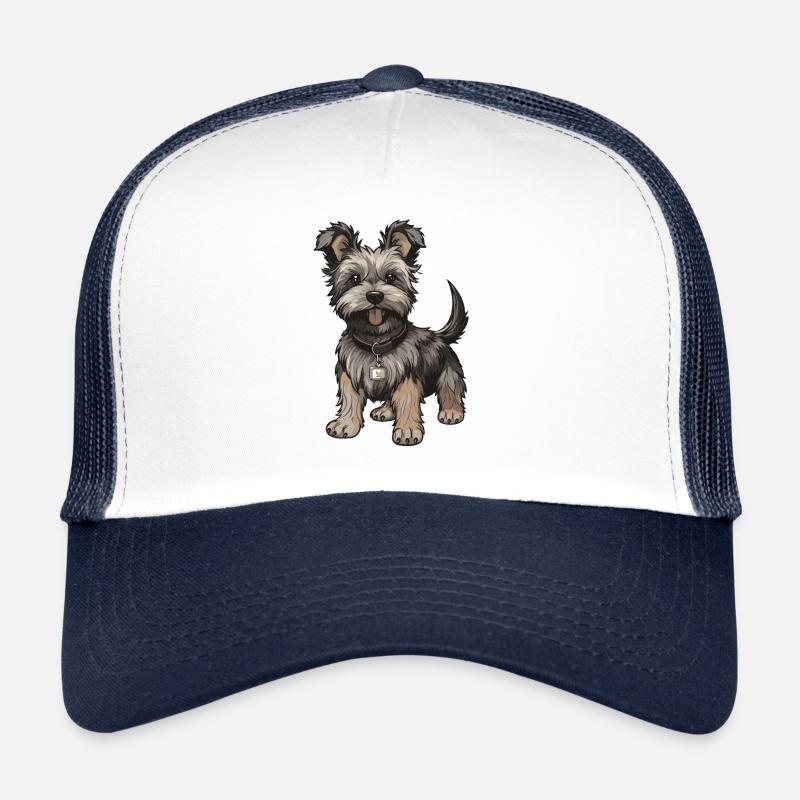 Chien Yorkshire Terrier - Casquette trucker  - blanc/marine