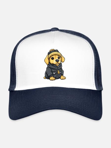 Labrador Dog Stylish - Trucker Cap - white/navy - Front