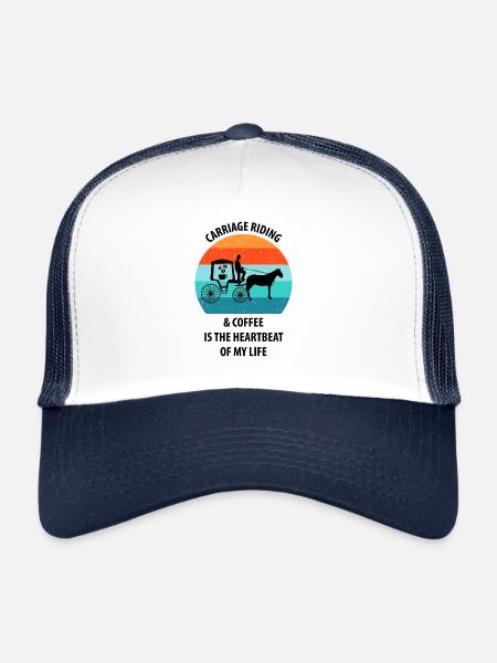 Cocher Calèche Calèche Café - Casquette trucker  - blanc/marine - Devant