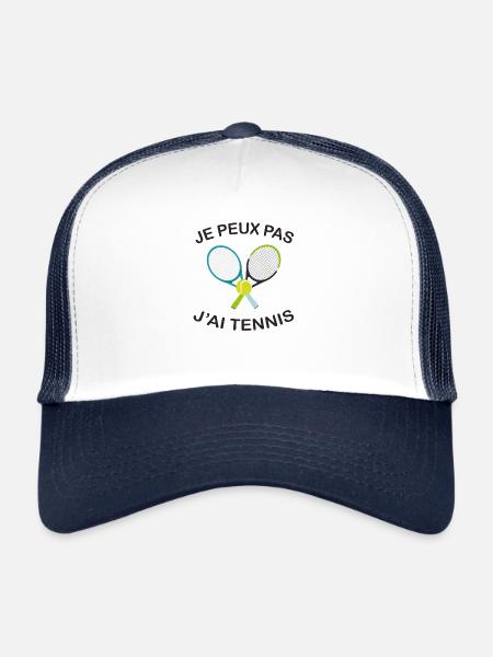 Je Peux Pas J'ai Tennis - Casquette trucker  - blanc/marine - Devant