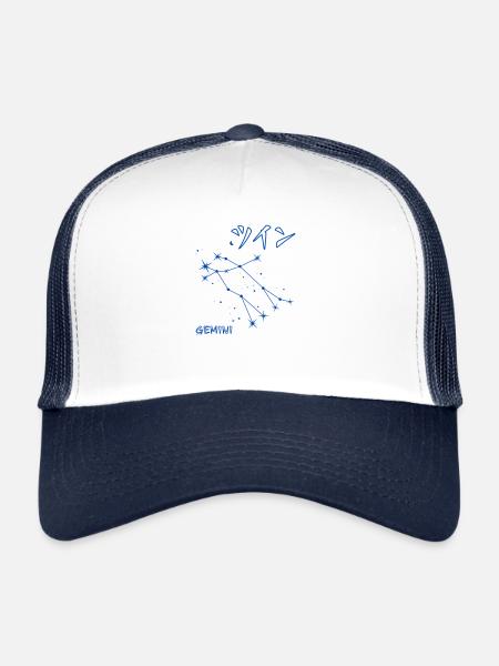 Gemini Zodiac Sign constellation Japan Sign - Trucker Cap - white/navy - Front
