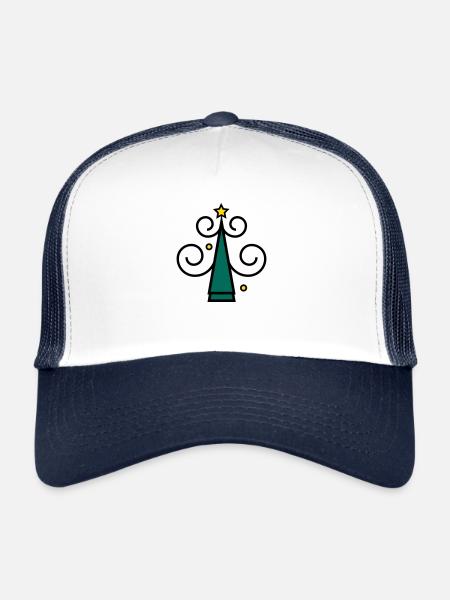 Icône de sapin de Noël z1 - Casquette trucker  - blanc/marine - Devant