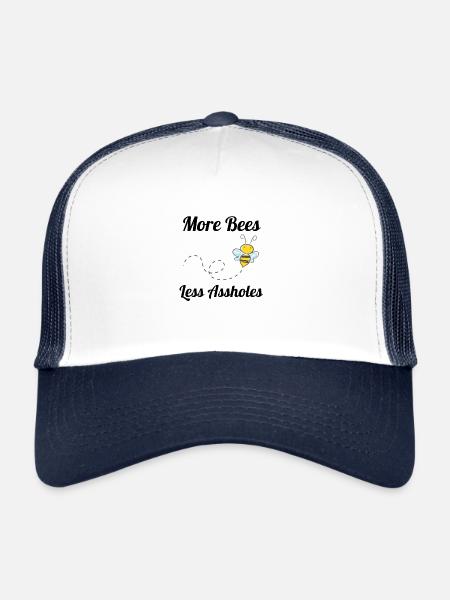 Biene Sarkasmus Umweltschutz Geschenkidee Natur - Trucker Cap - Weiß/Navy - Vorne