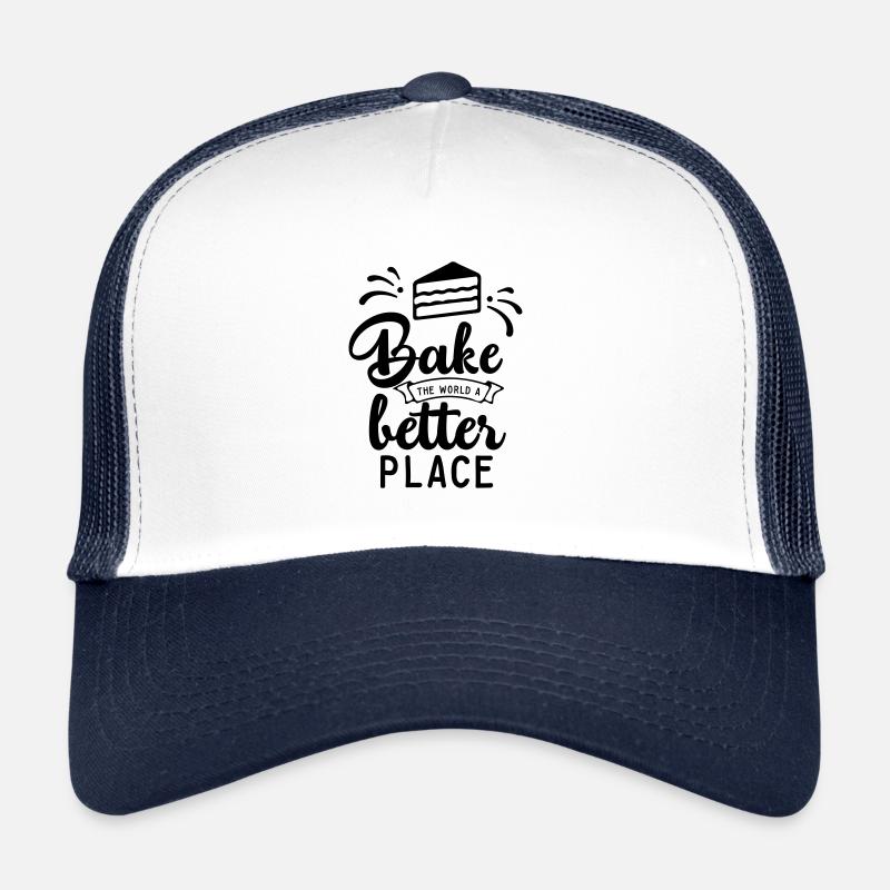 Cuire au monde un meilleur noir - cuisson - gâteau - Casquette trucker  - blanc/marine