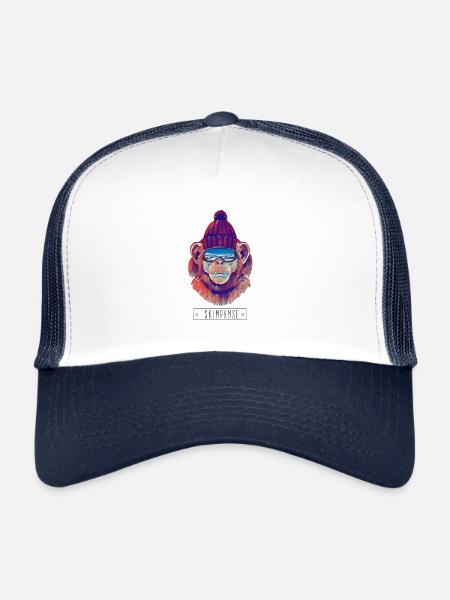 Skimpanse - Trucker Cap - white/navy - Front