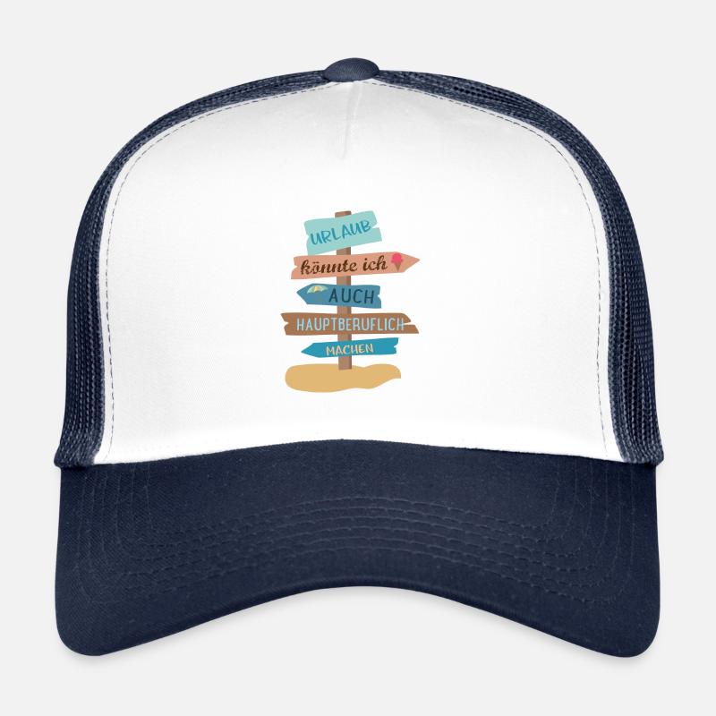 Urlaub - Trucker Cap - Weiß/Navy