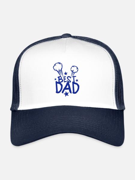 best dad explosion 802 - Trucker Cap - white/navy - Front