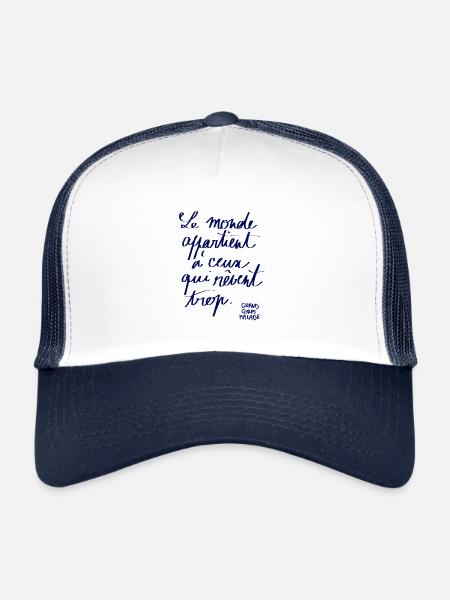 Le Monde - Casquette trucker  - blanc/marine - Devant