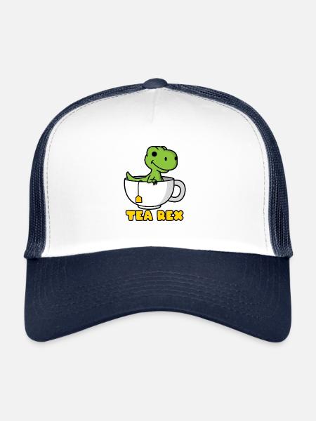 TEA REX - Trucker Cap - white/navy - Front