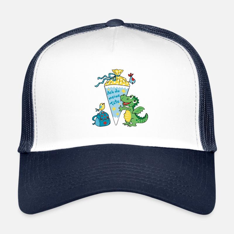 Schoolchild Dragon. Oh my bag! - Trucker Cap - white/navy