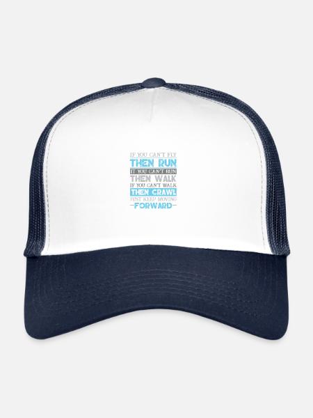 KEEP MOVING FORWARD gift for motivation - Trucker Cap - white/navy - Front