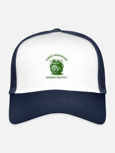 Forget Shamrocks Where's The Pot Happy Leprechaun - Trucker Cap - white/navy - Front