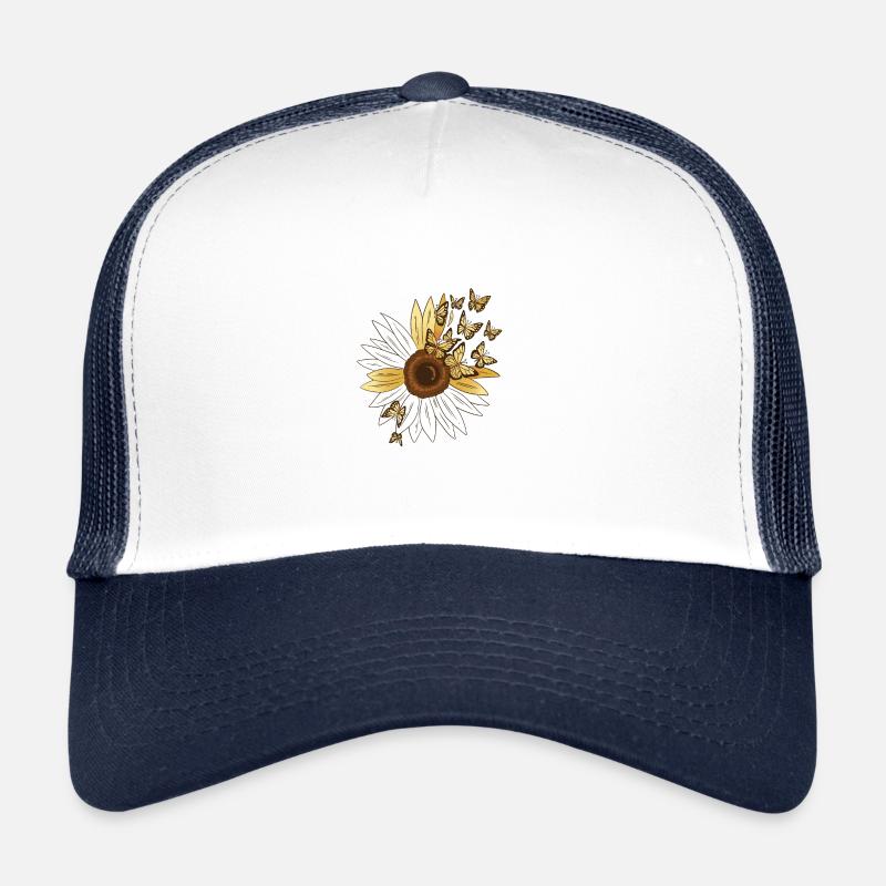 Tournesol Fleur Papillon Printemps Casquette trucker 