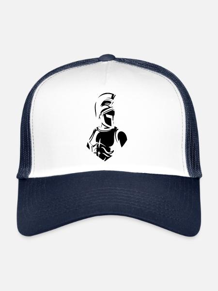 Spartan Sparta Spartacus Leonidas Cadeau - Casquette trucker  - blanc/marine - Devant