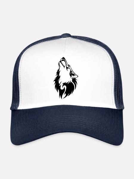 Loup - Casquette trucker  - blanc/marine - Devant