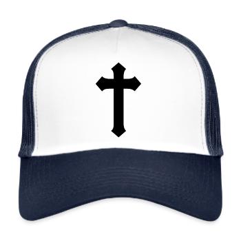 Cross Christian Jesus - Trucker Cap - white/navy - Front